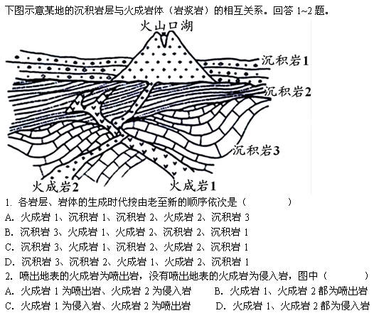 怎么判断喷出岩与侵入岩_高一地理