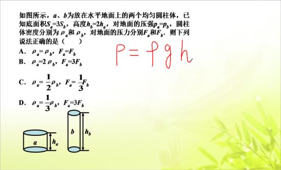 老师,这不是液体压强的公式吗
