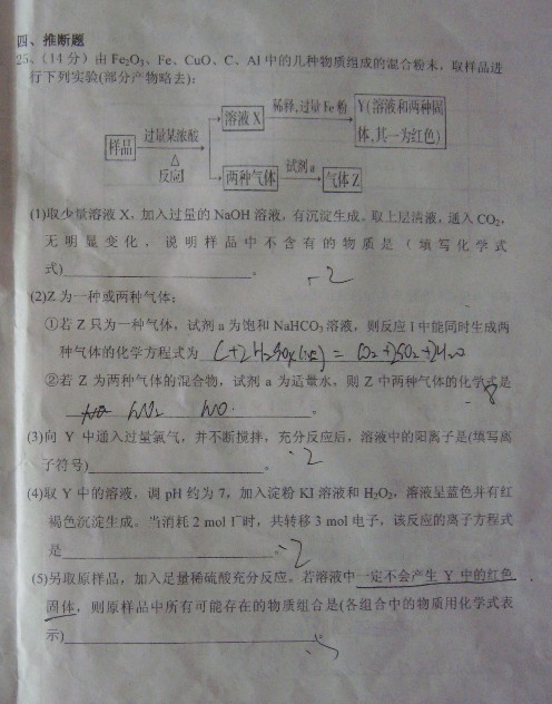 高三化学推断题