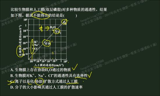 Na, K,Cl离子在生物膜的扩散速度大_高三生物