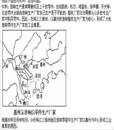 老师,有没有解答工业集聚的原因的模板