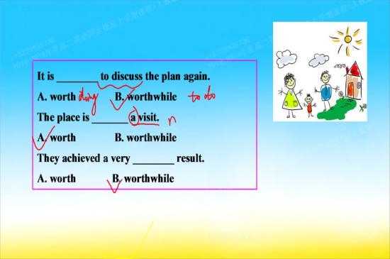 第二题worthwhile的用法中既有t