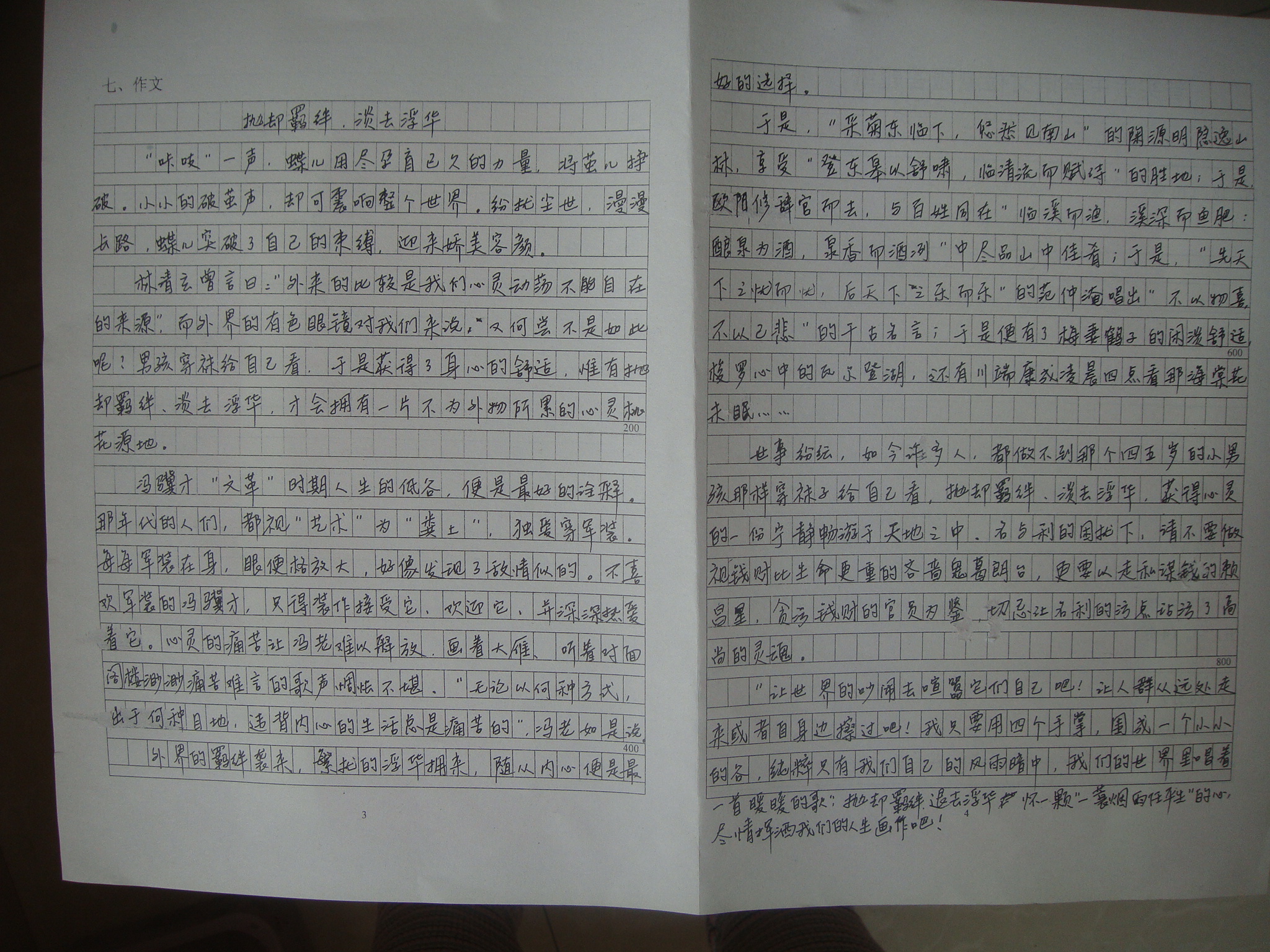 感谢老师百忙之中点评一下这篇作文_高三语文写作