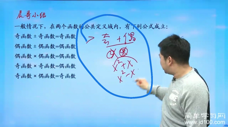 老师好,为什么奇函数加偶函数是非奇非偶